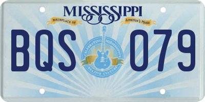 MS license plate BQS079