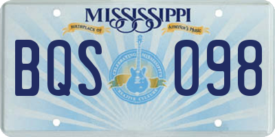 MS license plate BQS098