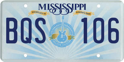 MS license plate BQS106