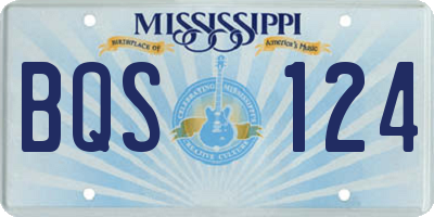 MS license plate BQS124