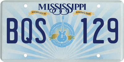 MS license plate BQS129