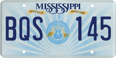 MS license plate BQS145
