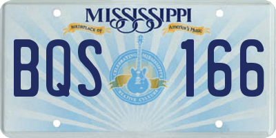 MS license plate BQS166