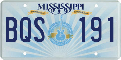 MS license plate BQS191