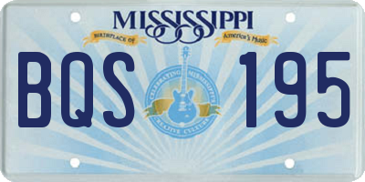 MS license plate BQS195