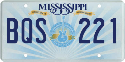 MS license plate BQS221