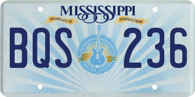 MS license plate BQS236