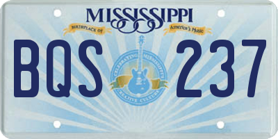 MS license plate BQS237