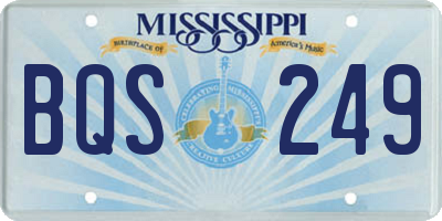 MS license plate BQS249