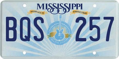 MS license plate BQS257