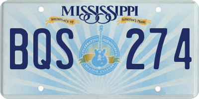 MS license plate BQS274
