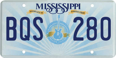 MS license plate BQS280