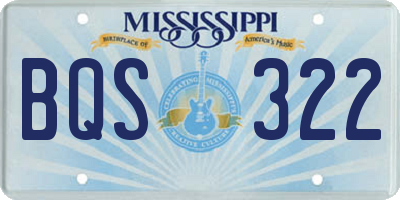 MS license plate BQS322
