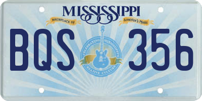 MS license plate BQS356