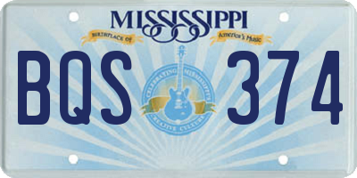 MS license plate BQS374