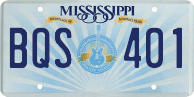 MS license plate BQS401