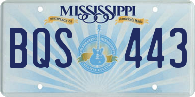 MS license plate BQS443
