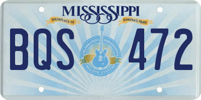 MS license plate BQS472