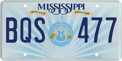 MS license plate BQS477
