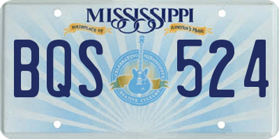 MS license plate BQS524