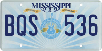 MS license plate BQS536