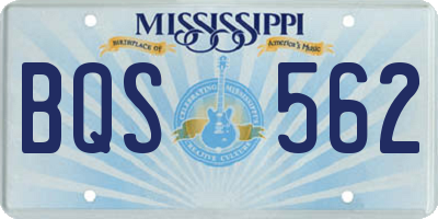 MS license plate BQS562