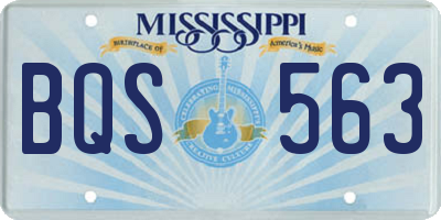 MS license plate BQS563