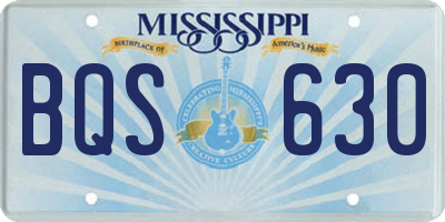 MS license plate BQS630