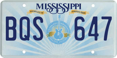 MS license plate BQS647