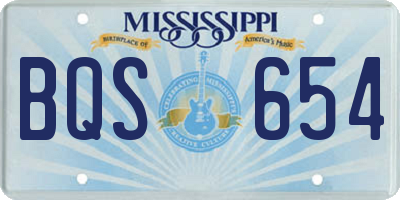 MS license plate BQS654