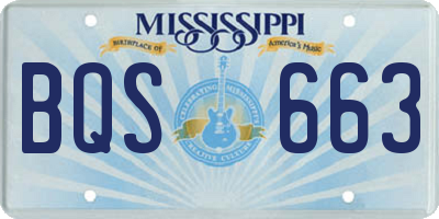 MS license plate BQS663