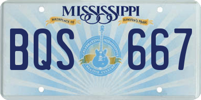 MS license plate BQS667