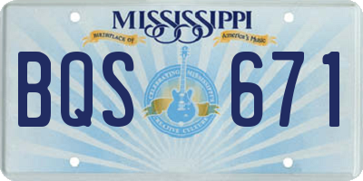MS license plate BQS671