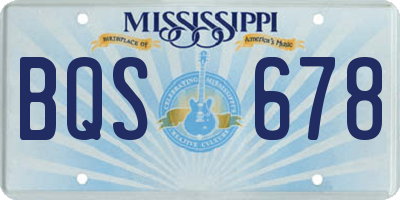 MS license plate BQS678
