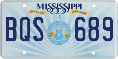 MS license plate BQS689