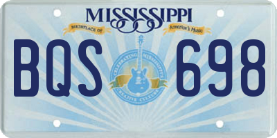 MS license plate BQS698