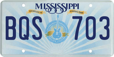 MS license plate BQS703