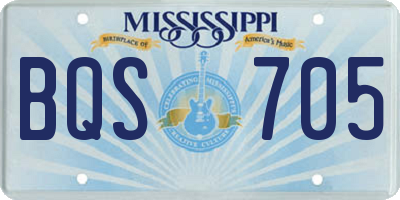 MS license plate BQS705