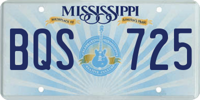 MS license plate BQS725