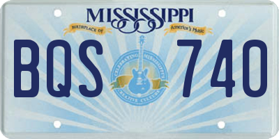 MS license plate BQS740