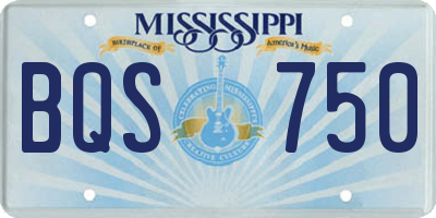 MS license plate BQS750