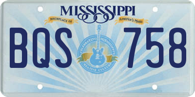 MS license plate BQS758