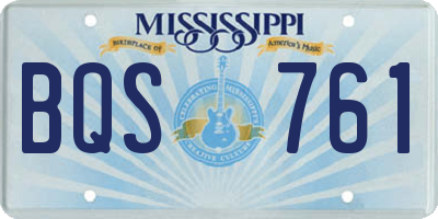 MS license plate BQS761