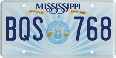MS license plate BQS768