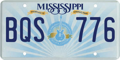 MS license plate BQS776