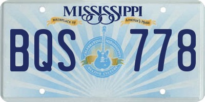 MS license plate BQS778