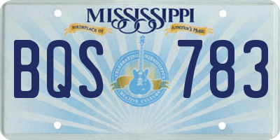 MS license plate BQS783