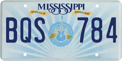 MS license plate BQS784