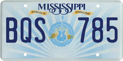 MS license plate BQS785