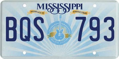 MS license plate BQS793